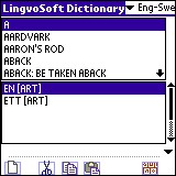 LingvoSoft Dictionary English <-> Swedish for Palm 3.2.92 screenshot